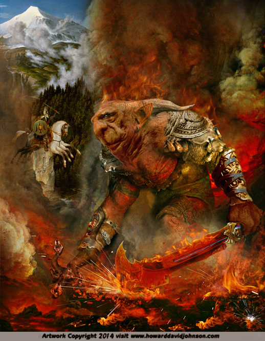 norse fantasy art Surtur daemon demon king devil god troll monster