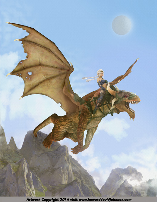 Fantasy art Elf Girl Dragon flying Dragn riding Dreagons Dragons