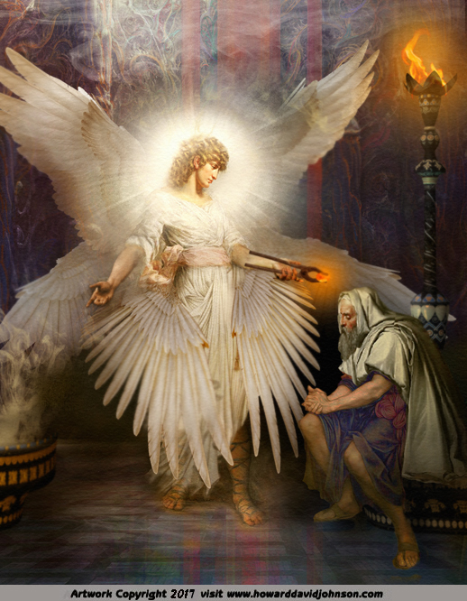 Isaiah and the Seraphim painting howard david johnson bible art vision heaven throneroom of GOD